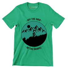 OFF THE GRID - IN THE GRAVEL - Bicycle Themed T-Shirt-Green-S-Custom One Express