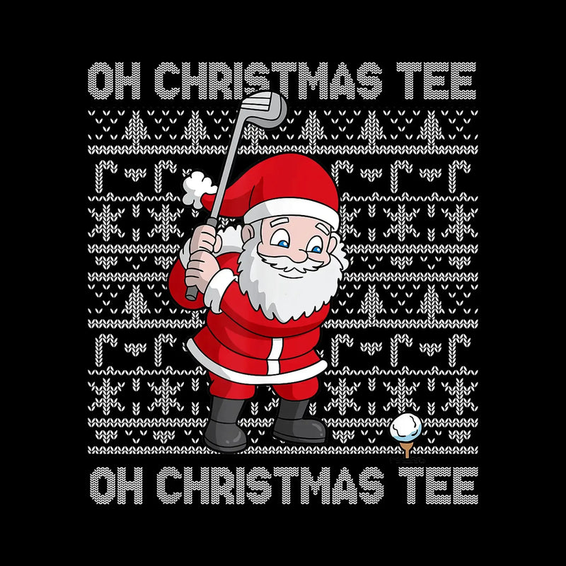 OH CHRISTMAS TEE! OH CHRISTMAS TEE! - Golf Themed T-Shirt-Black-S-Custom One Express