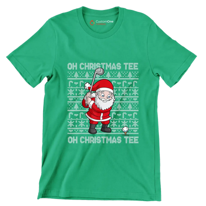 OH CHRISTMAS TEE! OH CHRISTMAS TEE! - Golf Themed T-Shirt-Green-S-Custom One Express