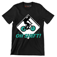 OH SHIFT - Bicycle Themed T-Shirt-Black-S-Custom One Express