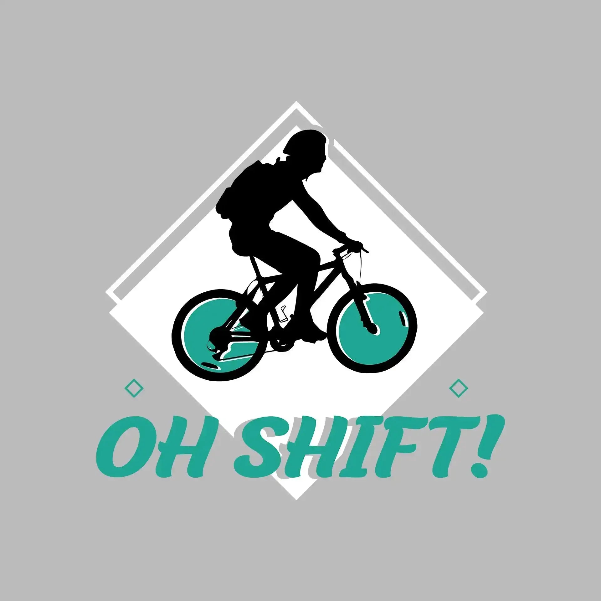 OH SHIFT - Bicycle Themed T-Shirt-Black-S-Custom One Express