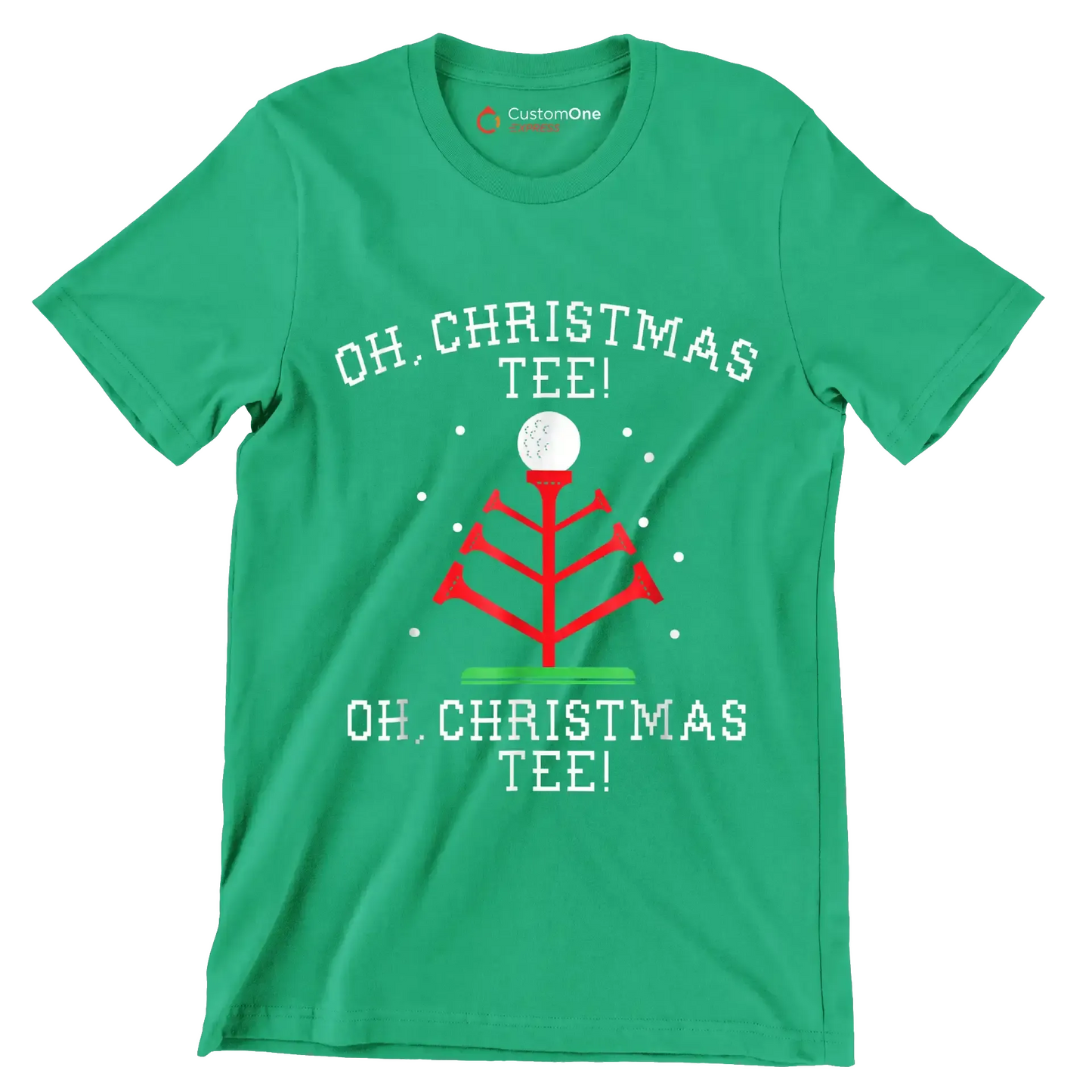 OH. CHRISTMAS TEE! OH. CHRISTMAS TEE! - Golf Themed T-Shirt-Green-S-Custom One Express