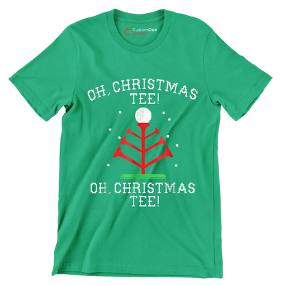 OH. CHRISTMAS TEE! OH. CHRISTMAS TEE! - Golf Themed T-Shirt-Green-S-Custom One Express
