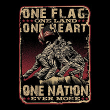 ONE FLAG, ONE LAND, ONE HEART, ONE NATION EVER MORE - Veterans Themed T-Shirt-Black-Custom One Express