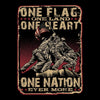 ONE FLAG, ONE LAND, ONE HEART, ONE NATION EVER MORE - Veterans Themed T-Shirt-Black-Custom One Express