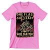 ONE FLAG, ONE LAND, ONE HEART, ONE NATION EVER MORE - Veterans Themed T-Shirt-Pink-Custom One Express