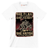 ONE FLAG, ONE LAND, ONE HEART, ONE NATION EVER MORE - Veterans Themed T-Shirt-White-Custom One Express