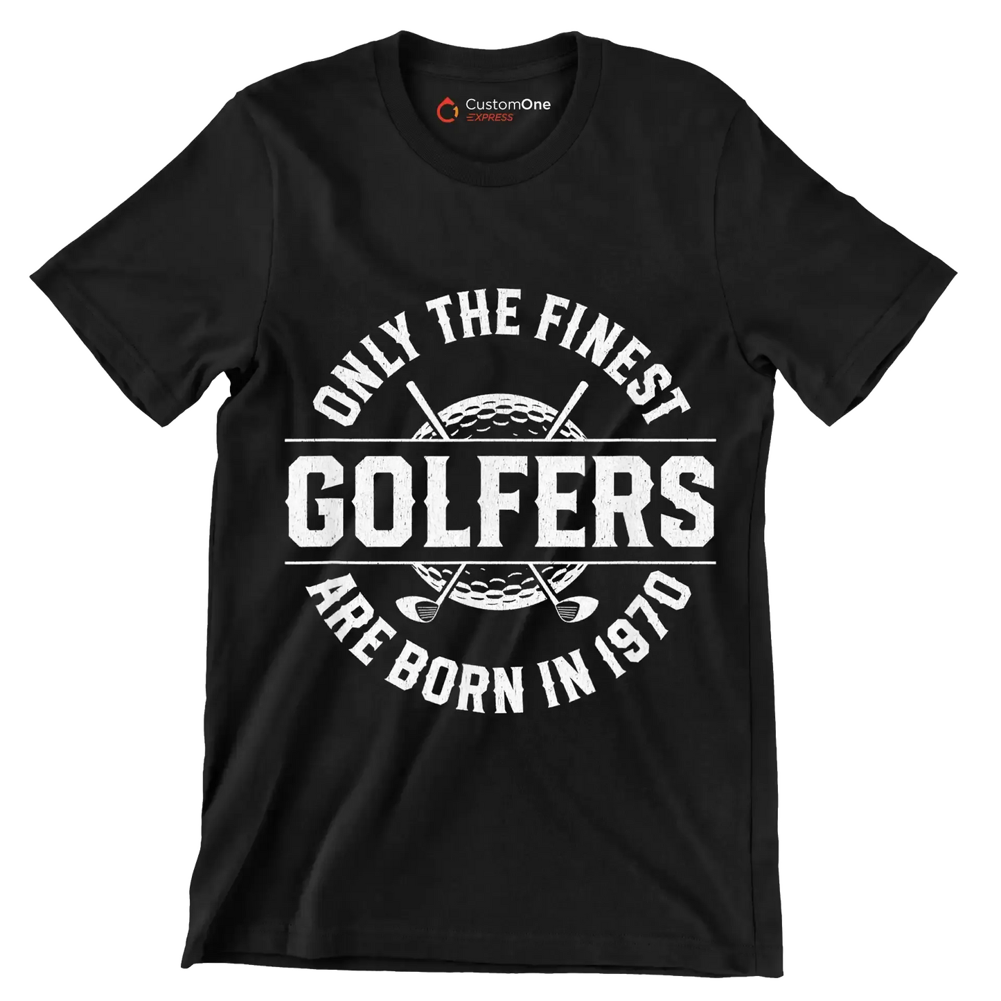 ONLY THE FINEST GOLFERS ARE BORN IN 1970 - Golf Themed T-Shirt-Black-S-Custom One Express
