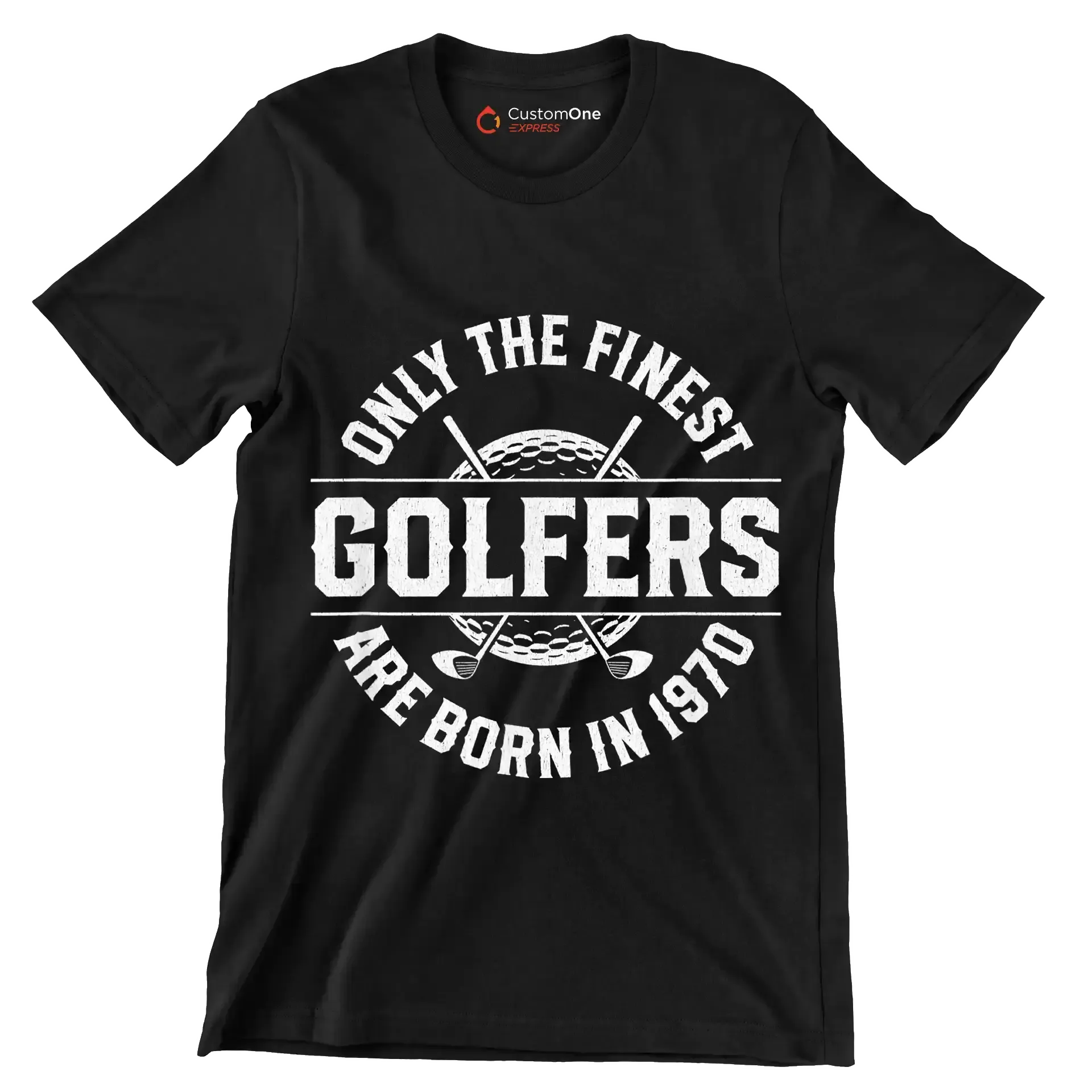 ONLY THE FINEST GOLFERS ARE BORN IN 1970 - Golf Themed T-Shirt-Black-S-Custom One Express