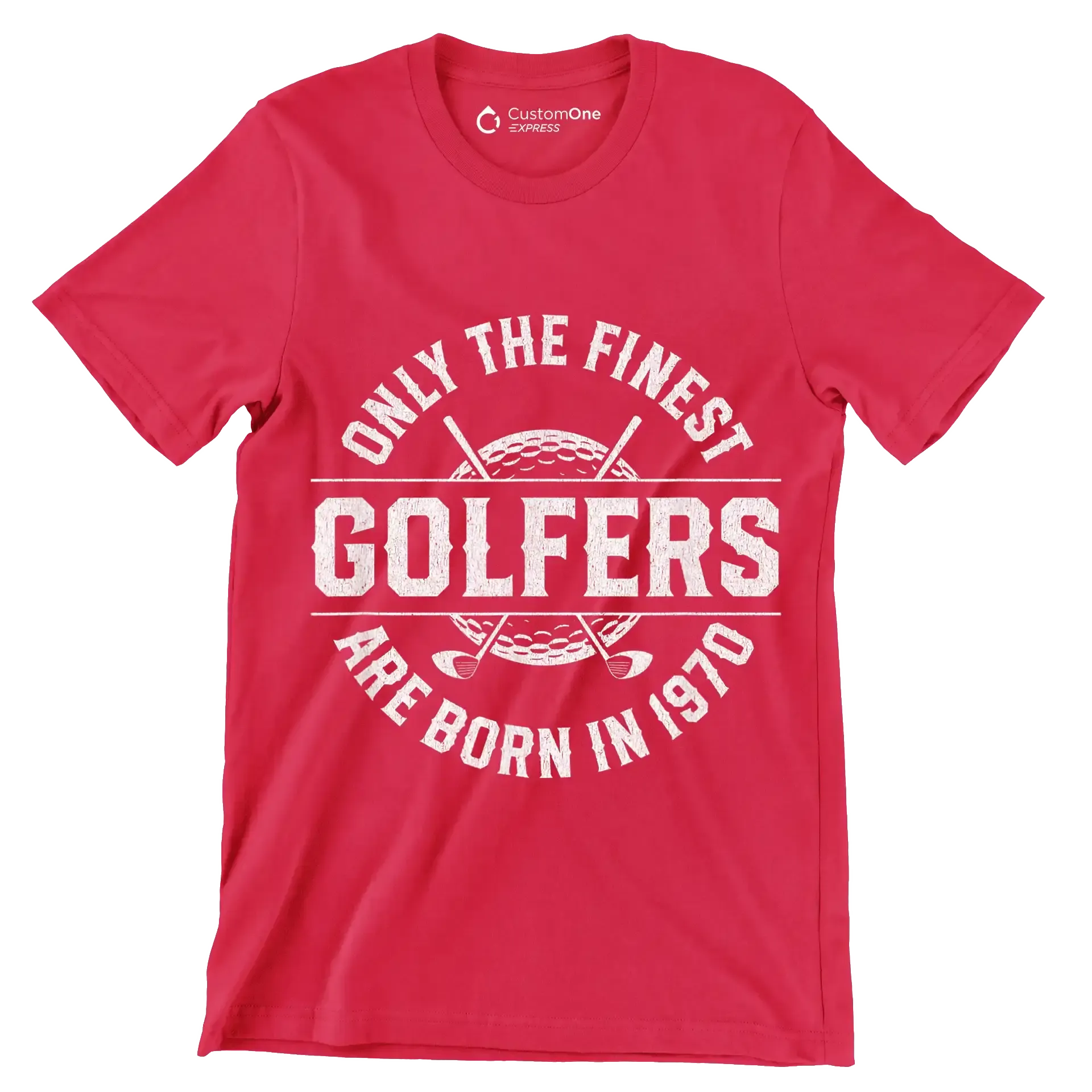 ONLY THE FINEST GOLFERS ARE BORN IN 1970 - Golf Themed T-Shirt-Red-S-Custom One Express
