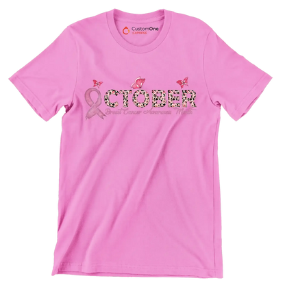 October Breast Cancer AwarenessMonth - Breast Cancer Awareness T-Shirt-Pink-S-Custom One Express