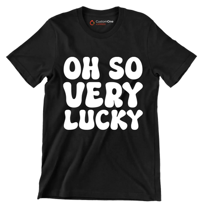 Oh So Very Lucky - St. Patrick's Day T-Shirt-Black-S-Custom One Express
