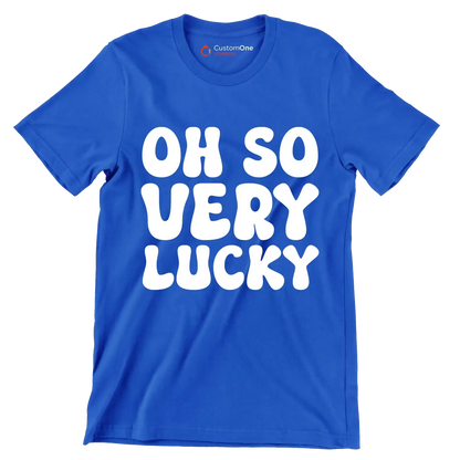 Oh So Very Lucky - St. Patrick's Day T-Shirt-Blue-S-Custom One Express