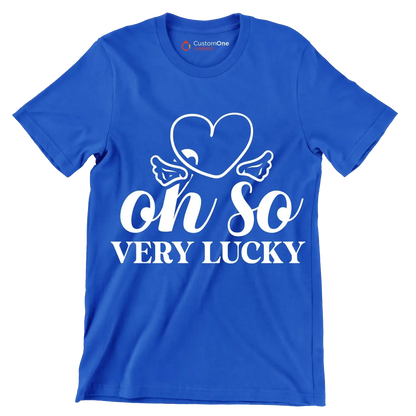Oh so Very Lucky - St. Patrick's Day T-Shirt-Blue-S-Custom One Express