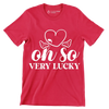 Oh so Very Lucky - St. Patrick's Day T-Shirt-Red-S-Custom One Express