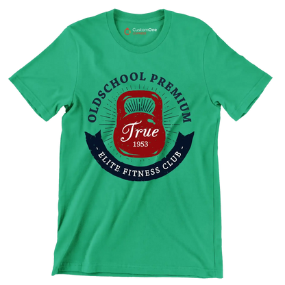 Old School Premium Elite Fitness Club - Gym Themed T-Shirt-Green-S-Custom One Express