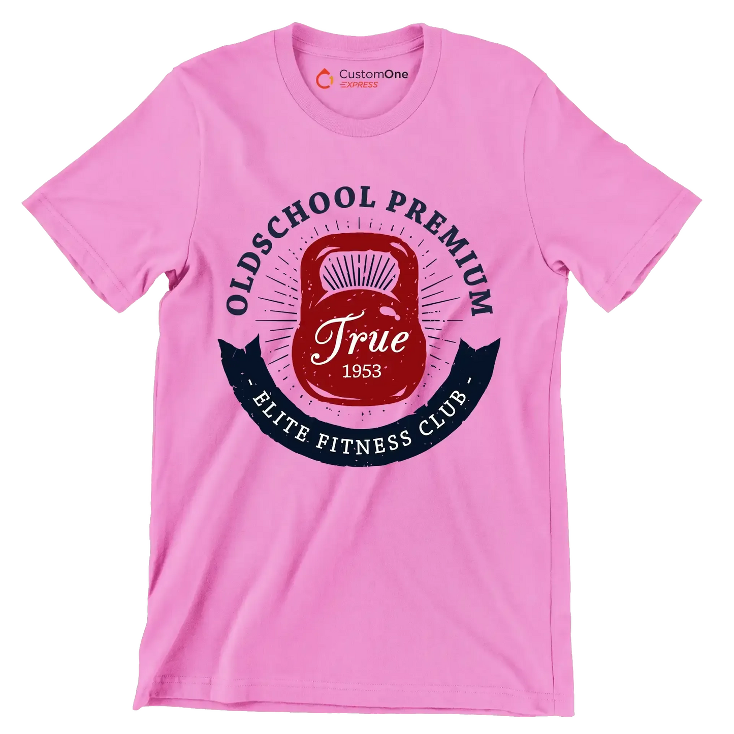 Old School Premium Elite Fitness Club - Gym Themed T-Shirt-Pink-S-Custom One Express