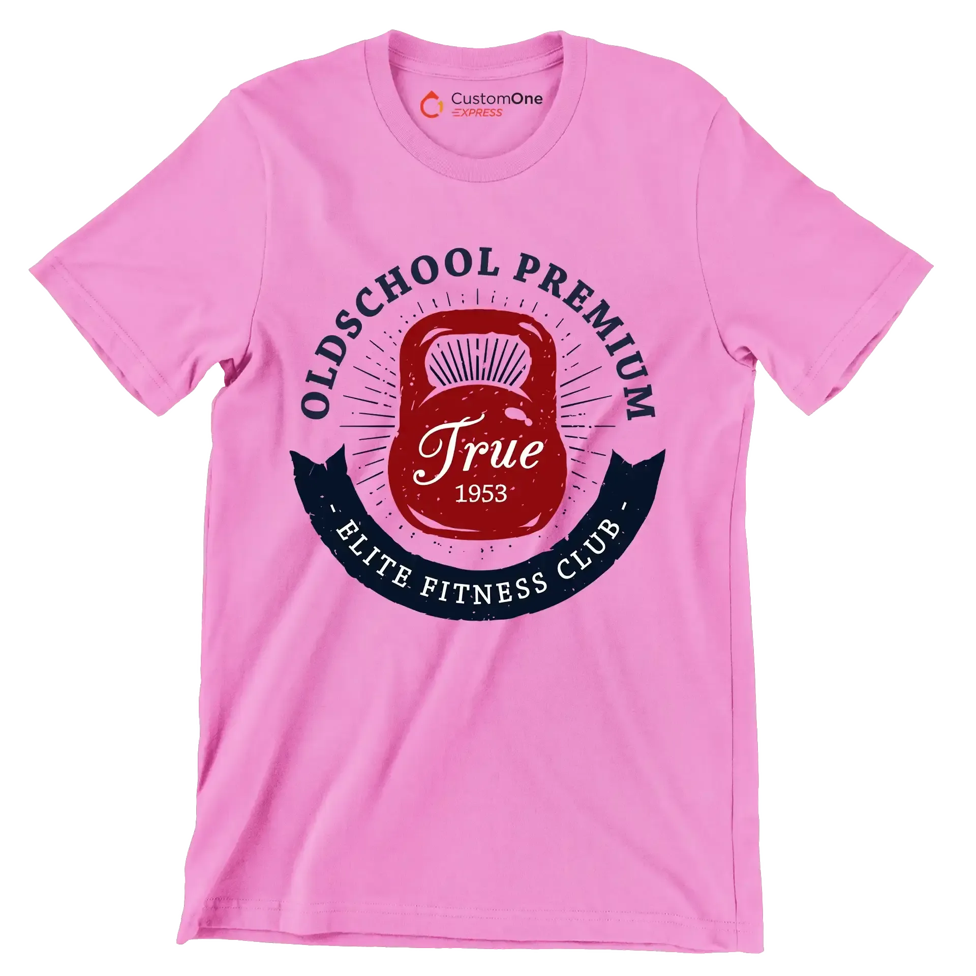 Old School Premium Elite Fitness Club - Gym Themed T-Shirt-Pink-S-Custom One Express