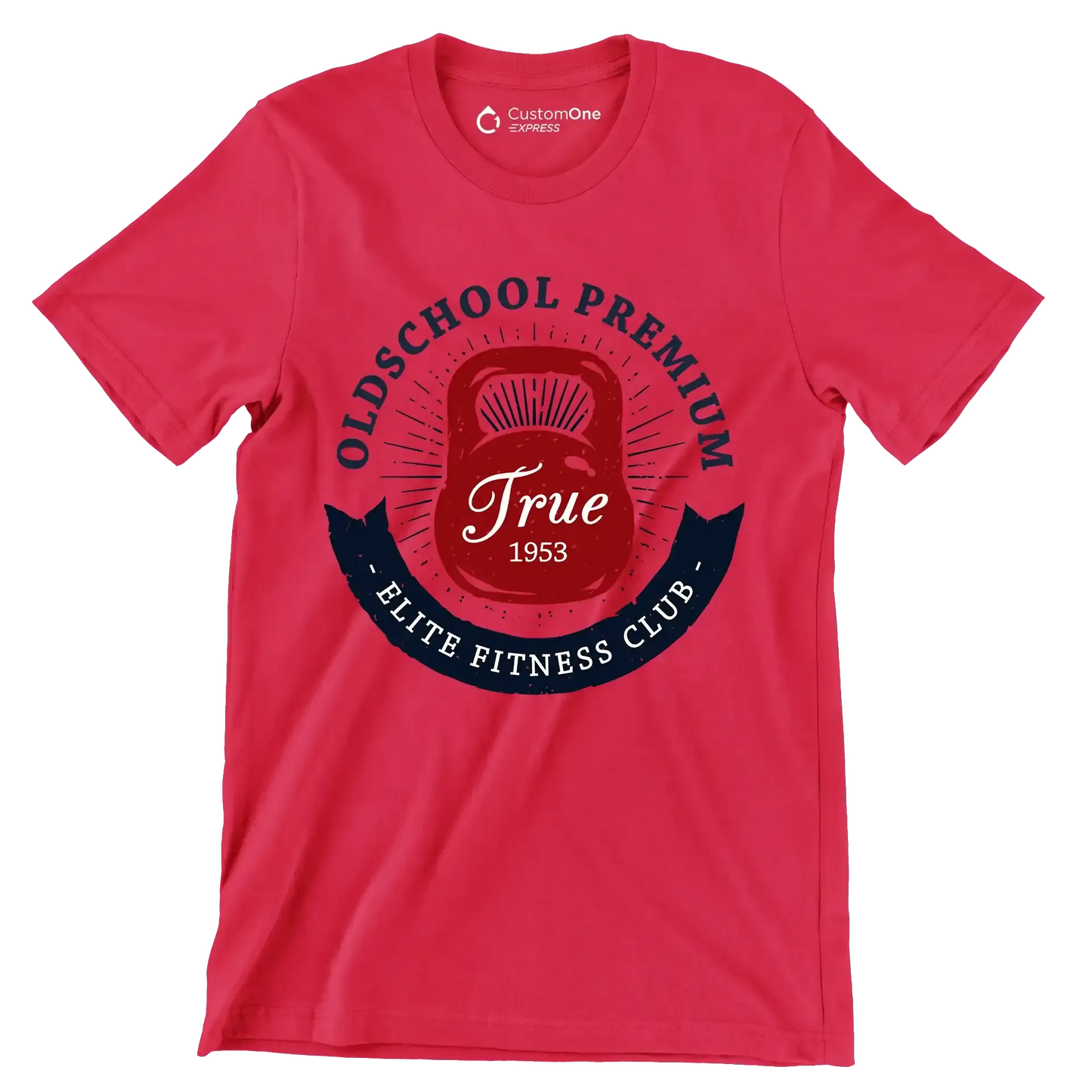 Old School Premium Elite Fitness Club - Gym Themed T-Shirt-Red-S-Custom One Express