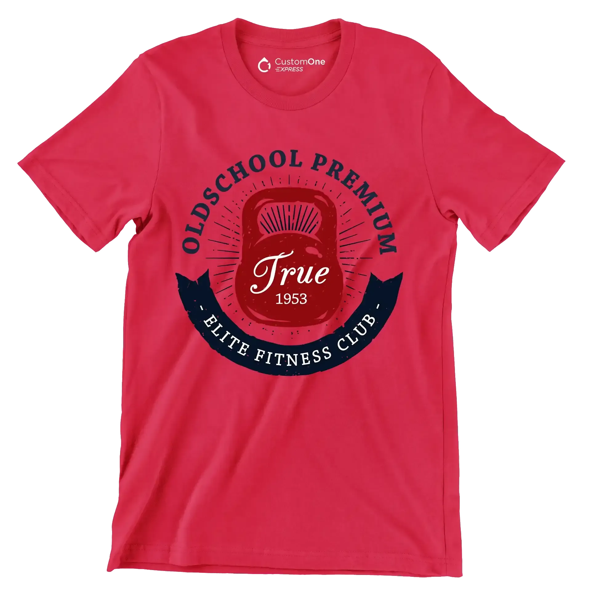 Old School Premium Elite Fitness Club - Gym Themed T-Shirt-Red-S-Custom One Express