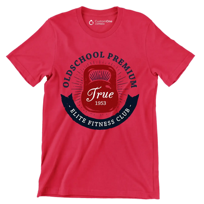 Old School Premium Elite Fitness Club - Gym Themed T-Shirt-Red-S-Custom One Express