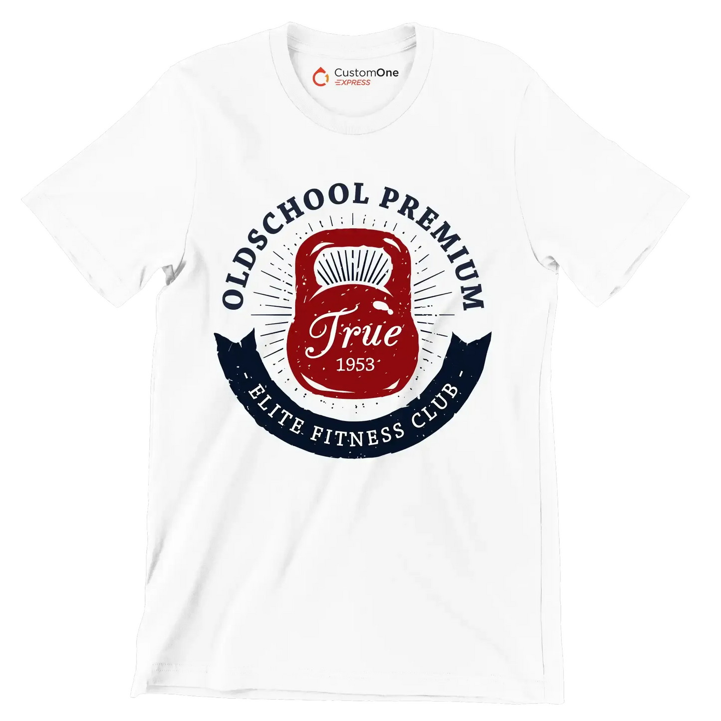 Old School Premium Elite Fitness Club - Gym Themed T-Shirt-White-S-Custom One Express