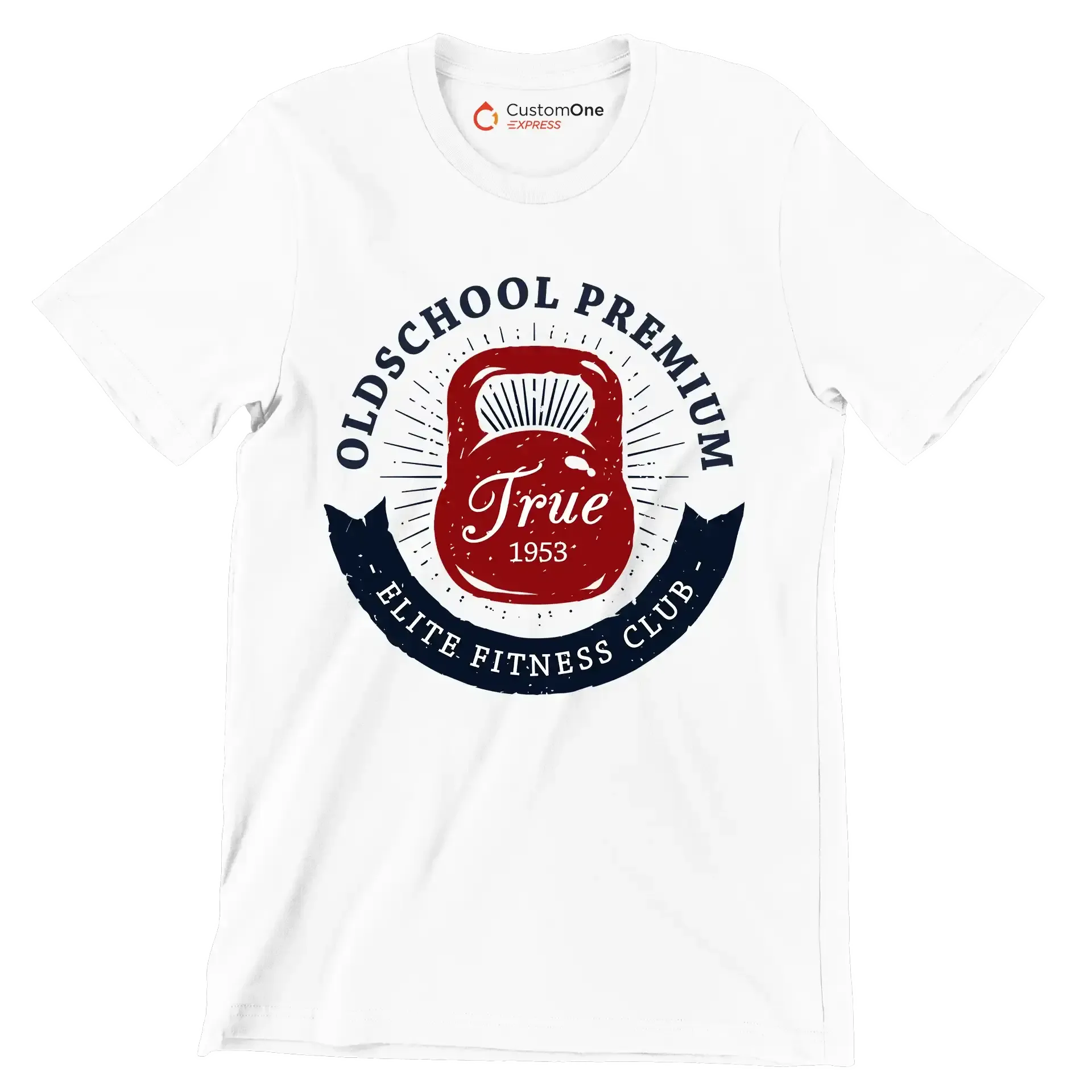 Old School Premium Elite Fitness Club - Gym Themed T-Shirt-White-S-Custom One Express