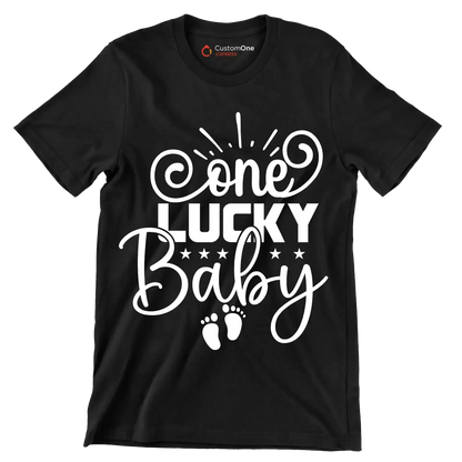 One Lucky Baby - St. Patrick's Day T-Shirt-Black-S-Custom One Express