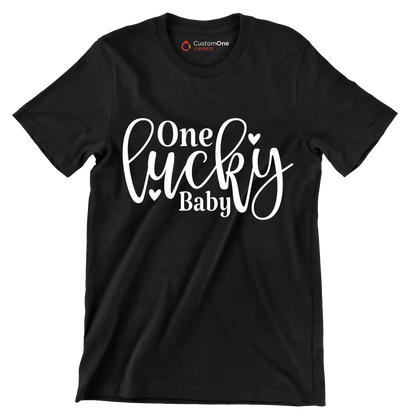 One Lucky Baby - St. Patrick's Day T-Shirt-Black-S-Custom One Express