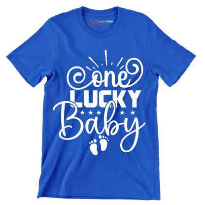 One Lucky Baby - St. Patrick's Day T-Shirt-Blue-S-Custom One Express
