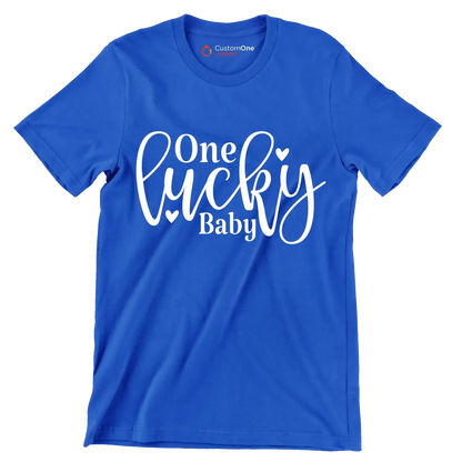 One Lucky Baby - St. Patrick's Day T-Shirt-Blue-S-Custom One Express