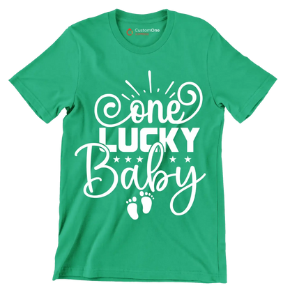 One Lucky Baby - St. Patrick's Day T-Shirt-Green-S-Custom One Express