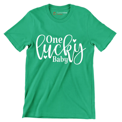 One Lucky Baby - St. Patrick's Day T-Shirt-Green-S-Custom One Express
