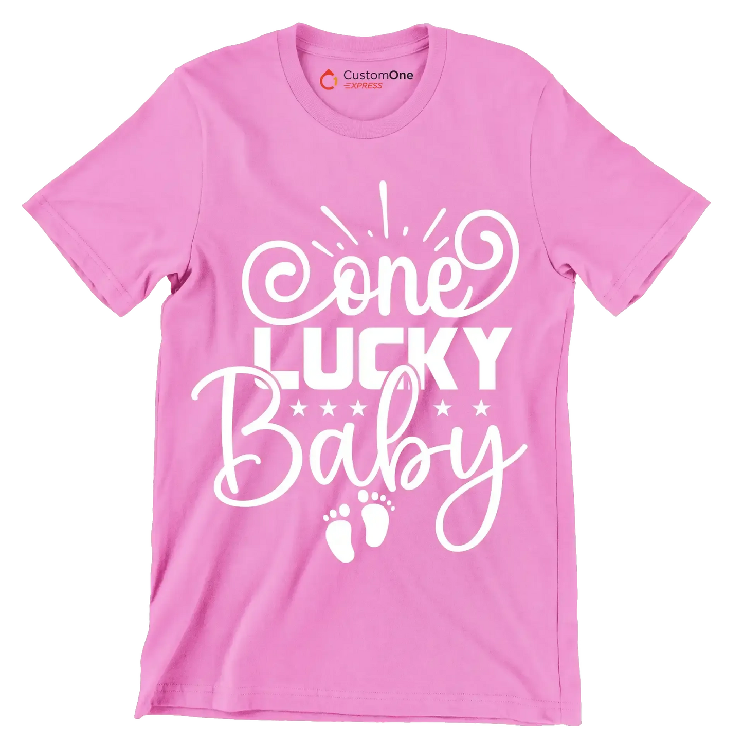 One Lucky Baby - St. Patrick's Day T-Shirt-Pink-S-Custom One Express