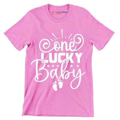One Lucky Baby - St. Patrick's Day T-Shirt-Pink-S-Custom One Express