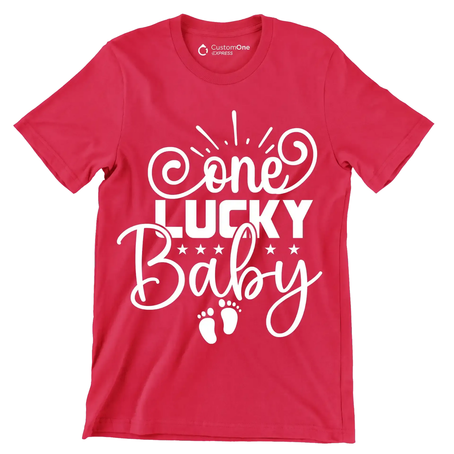 One Lucky Baby - St. Patrick's Day T-Shirt-Red-S-Custom One Express