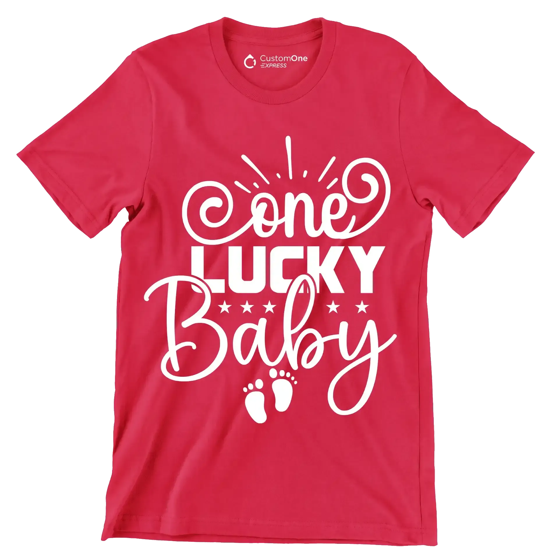 One Lucky Baby - St. Patrick's Day T-Shirt-Red-S-Custom One Express