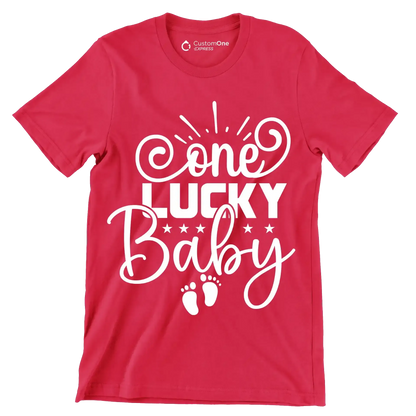 One Lucky Baby - St. Patrick's Day T-Shirt-Red-S-Custom One Express