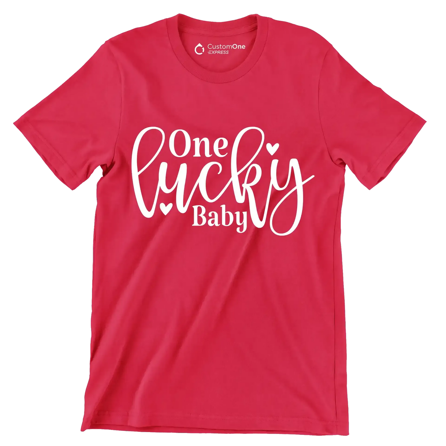 One Lucky Baby - St. Patrick's Day T-Shirt-Red-S-Custom One Express