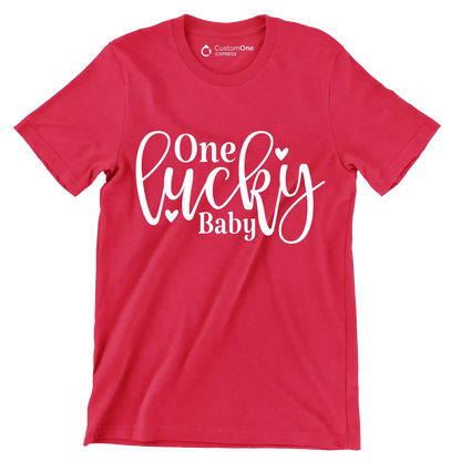 One Lucky Baby - St. Patrick's Day T-Shirt-Red-S-Custom One Express