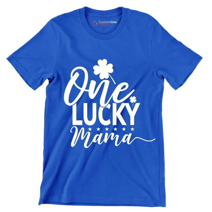 One Lucky Mama - St. Patrick's Day T-Shirt-Blue-S-Custom One Express