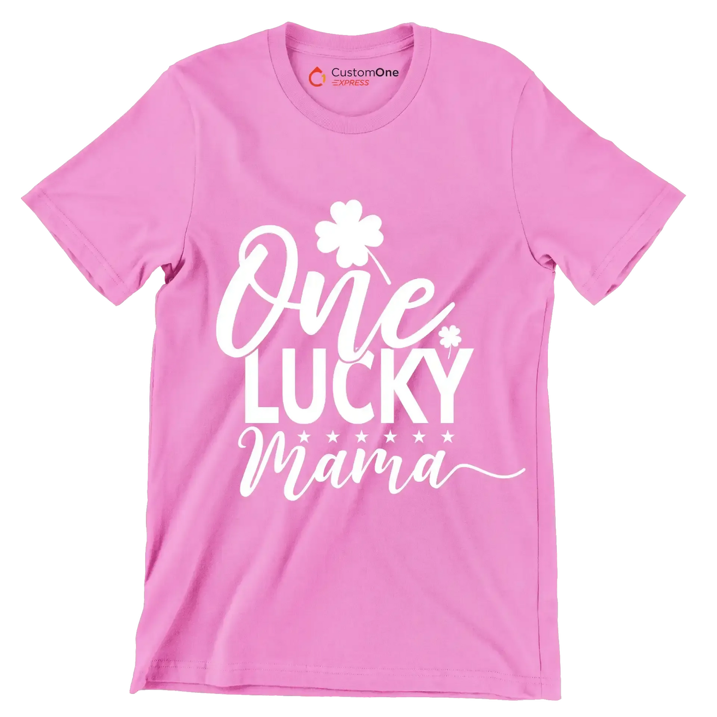 One Lucky Mama - St. Patrick's Day T-Shirt-Pink-S-Custom One Express