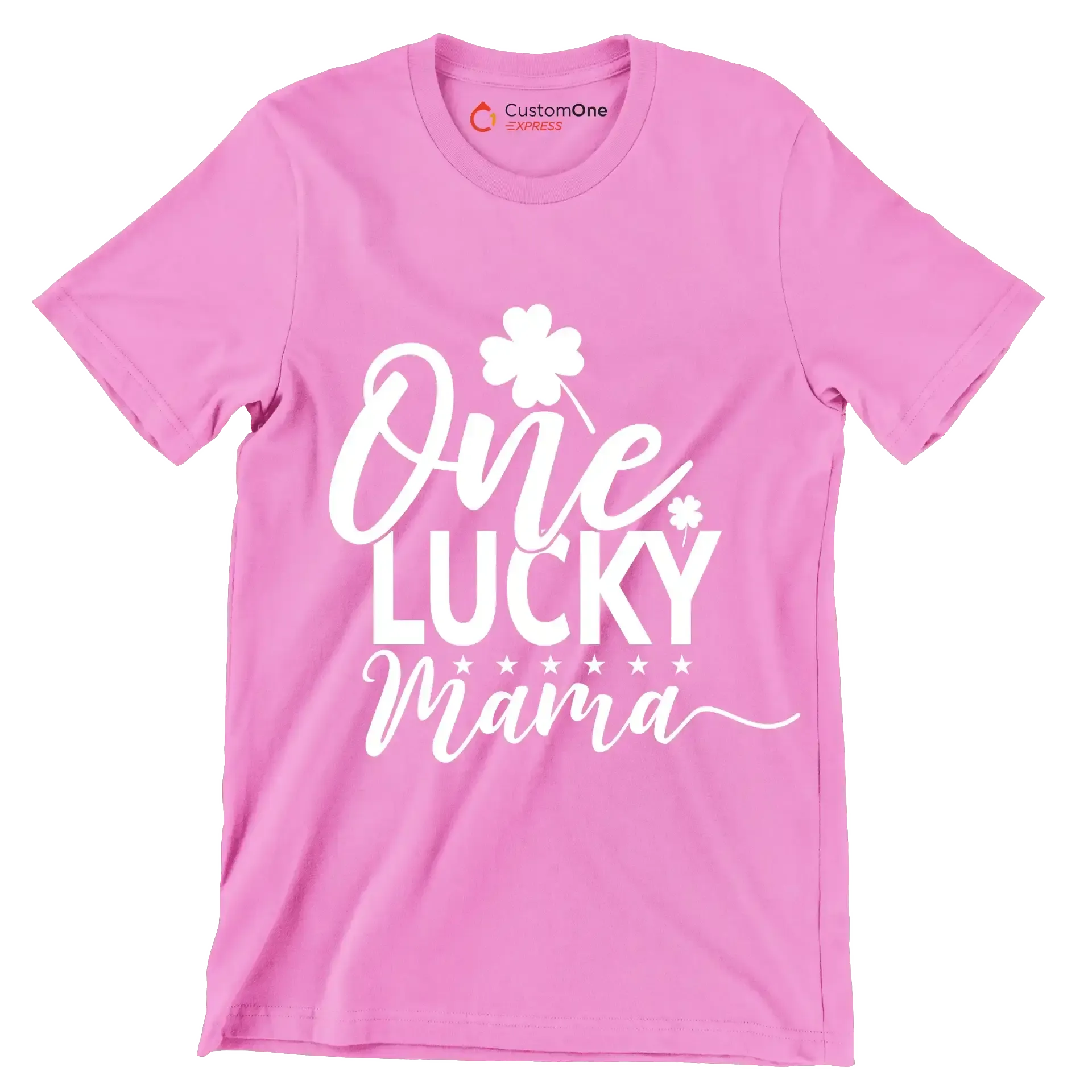 One Lucky Mama - St. Patrick's Day T-Shirt-Pink-S-Custom One Express