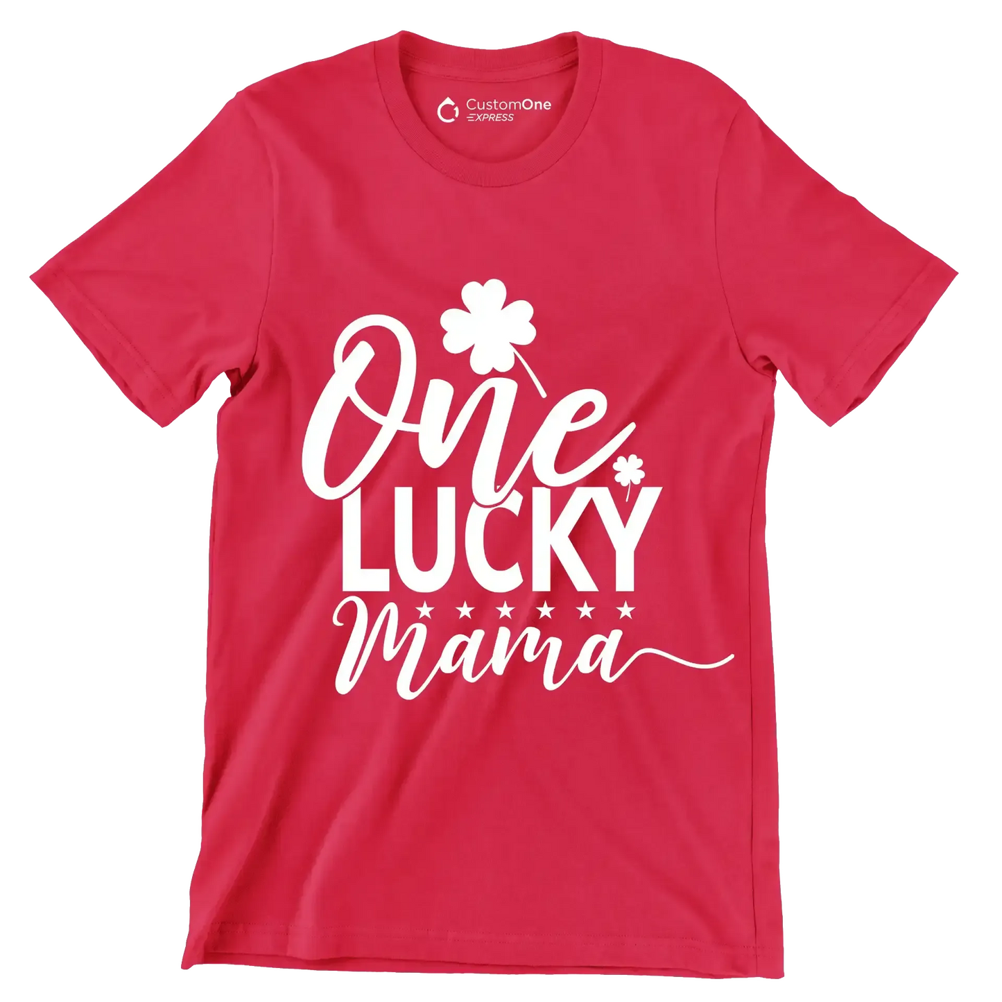 One Lucky Mama - St. Patrick's Day T-Shirt-Red-S-Custom One Express