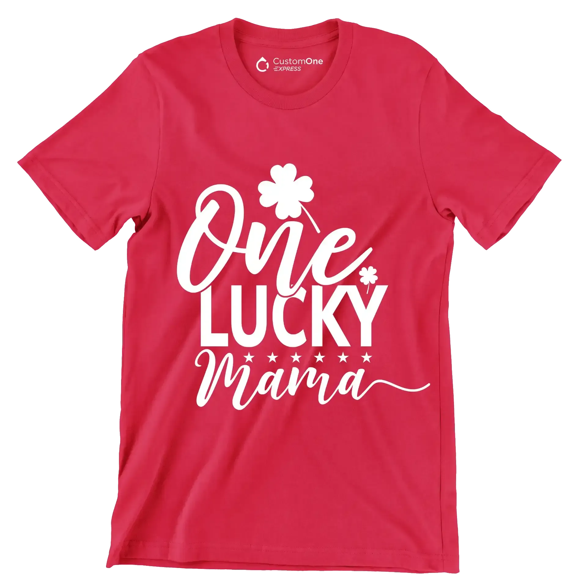 One Lucky Mama - St. Patrick's Day T-Shirt-Red-S-Custom One Express