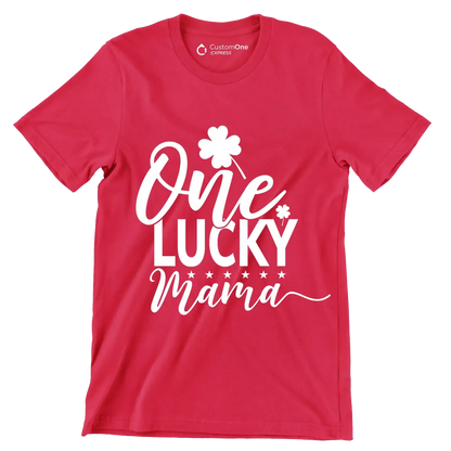 One Lucky Mama - St. Patrick's Day T-Shirt-Red-S-Custom One Express