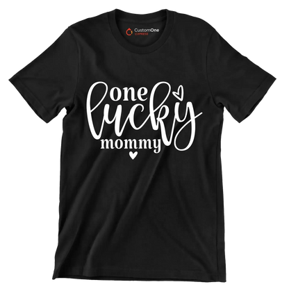 One Lucky Mommy - St. Patrick's Day T-Shirt-Black-S-Custom One Express
