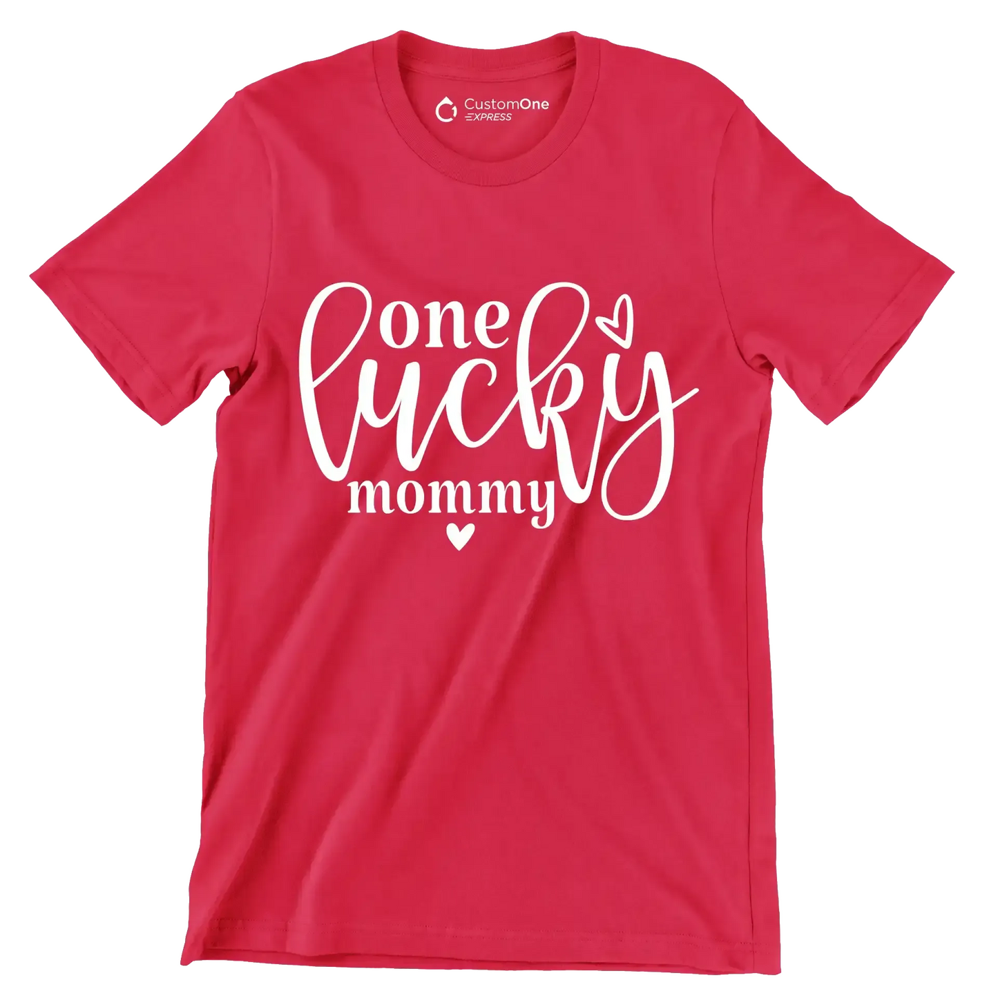 One Lucky Mommy - St. Patrick's Day T-Shirt-Red-S-Custom One Express
