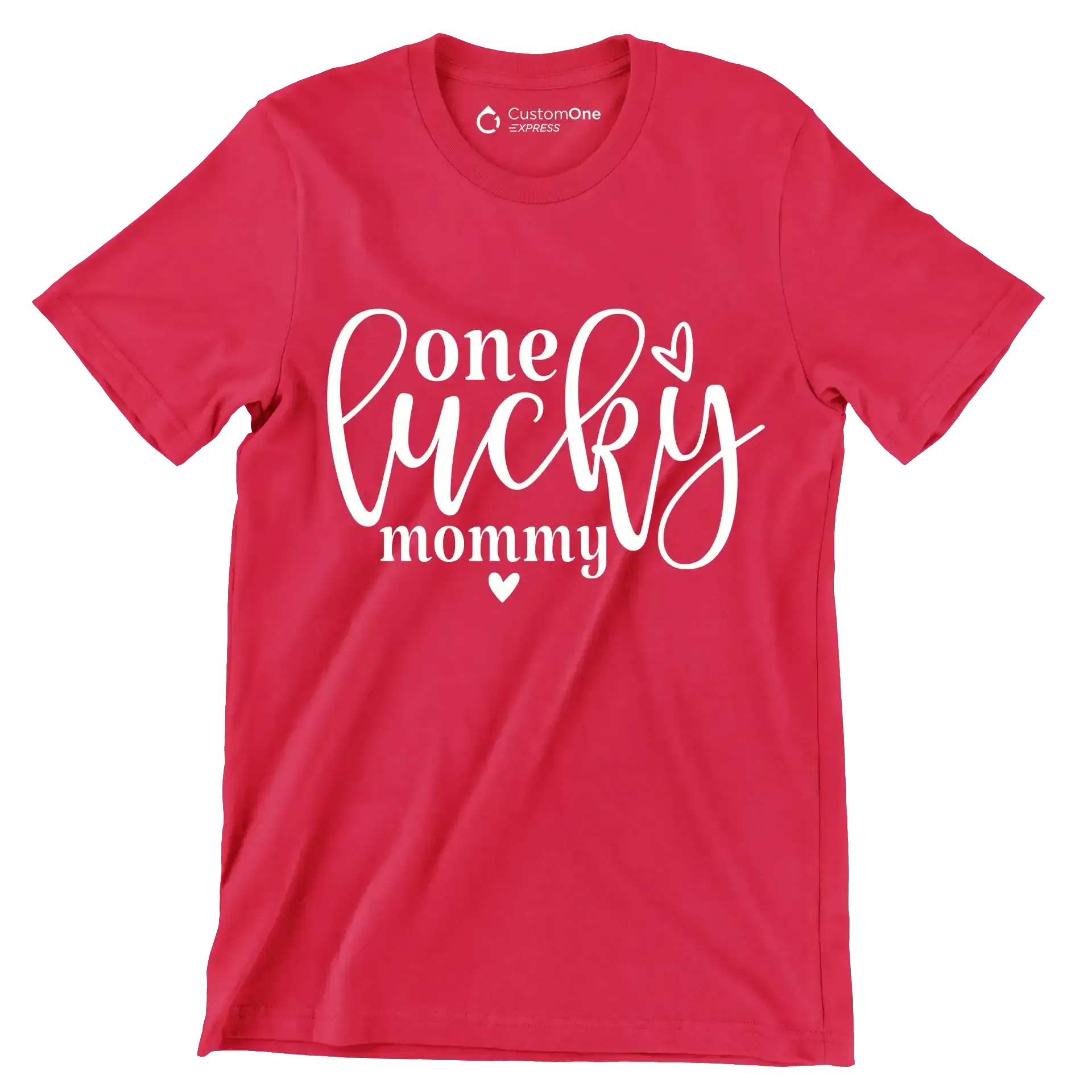 One Lucky Mommy - St. Patrick's Day T-Shirt-Red-S-Custom One Express