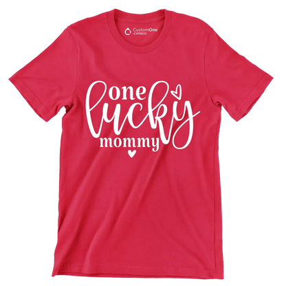 One Lucky Mommy - St. Patrick's Day T-Shirt-Red-S-Custom One Express
